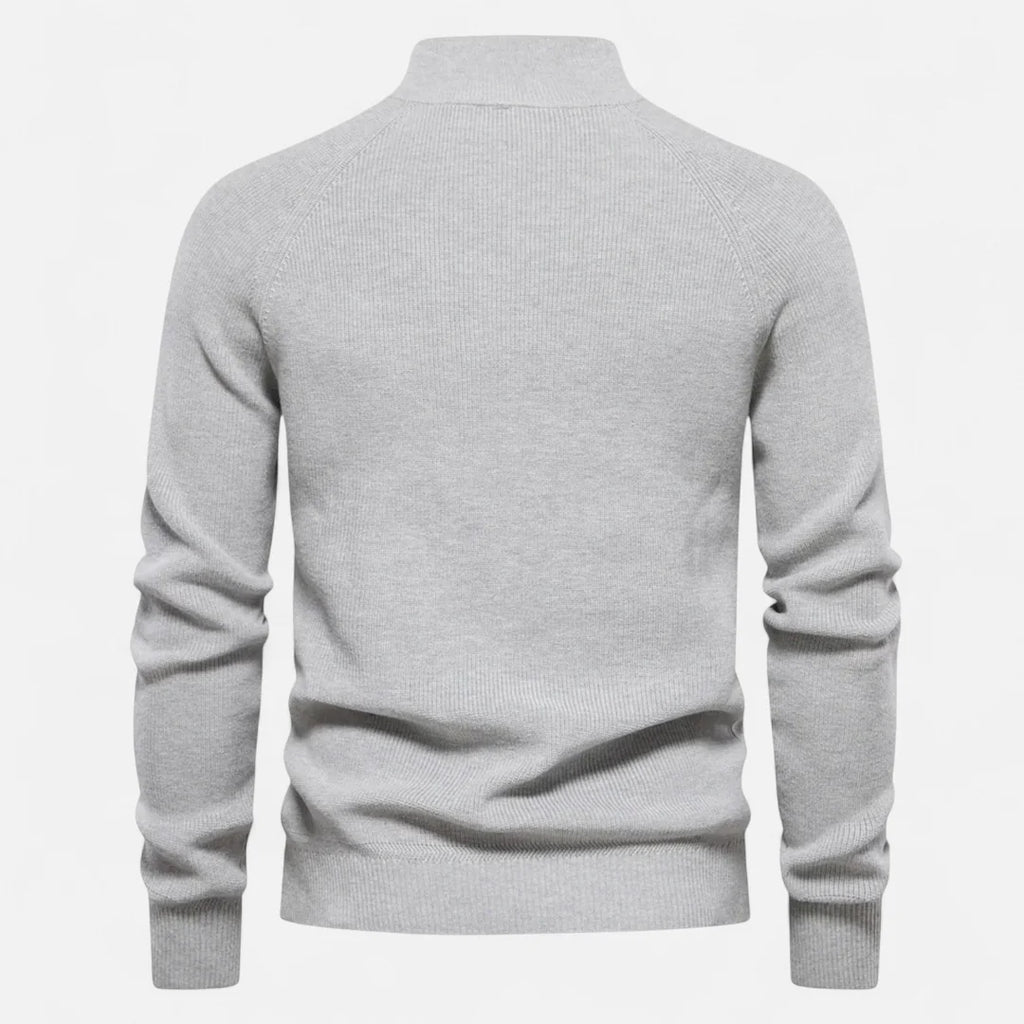 Delravo | Men’s Cotton Zip Sweater – Refined Knitwear for the Season