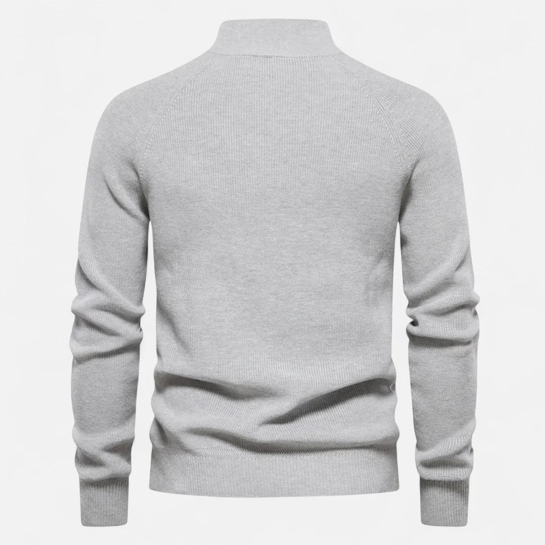 Delravo | Men’s Cotton Zip Sweater – Refined Knitwear for the Season