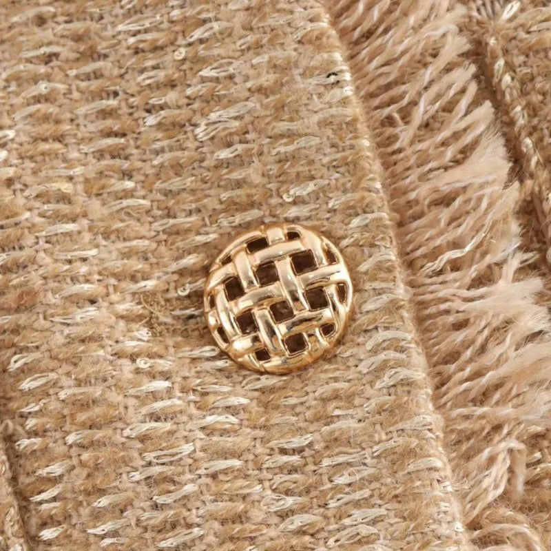 Delravo | Chic tweed wool jacket