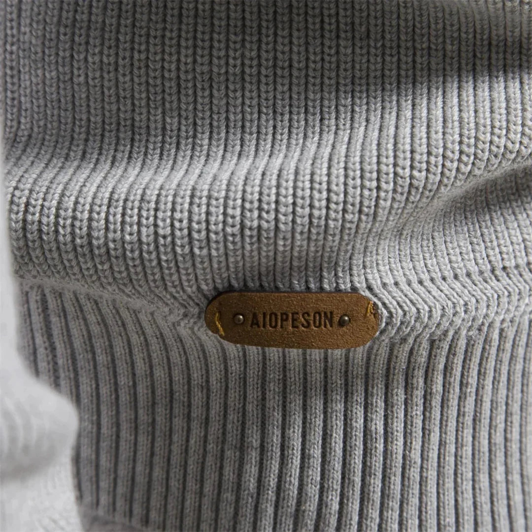 Delravo | Men’s Cotton Zip Sweater – Refined Knitwear for the Season