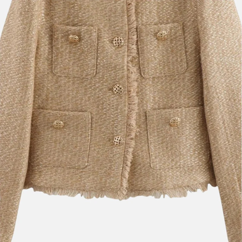 Delravo | Chic tweed wool jacket
