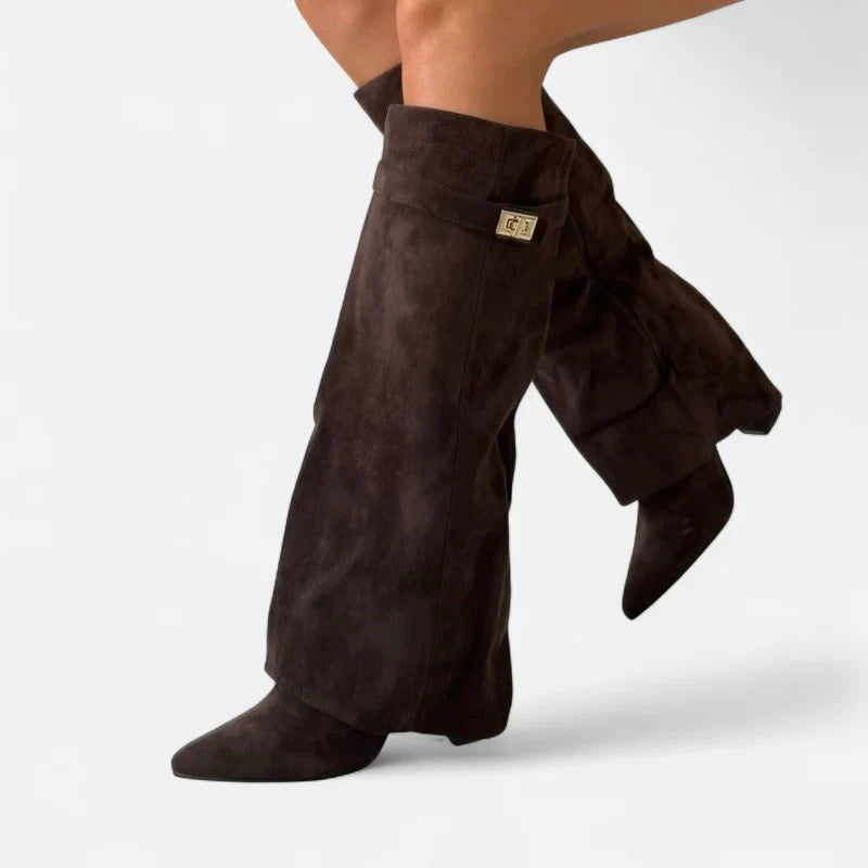 Delravo | High boots with turn-ups