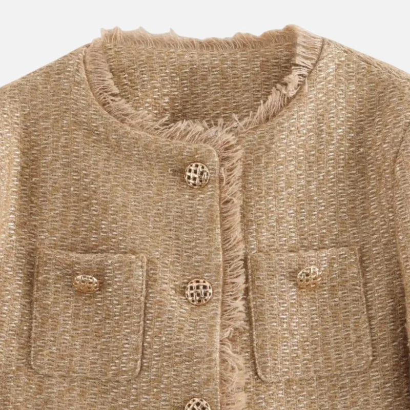 Delravo | Chic tweed wool jacket