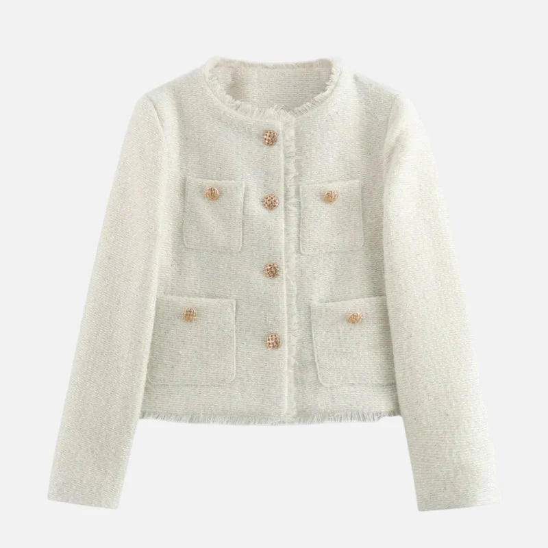 Delravo | Chic tweed wool jacket