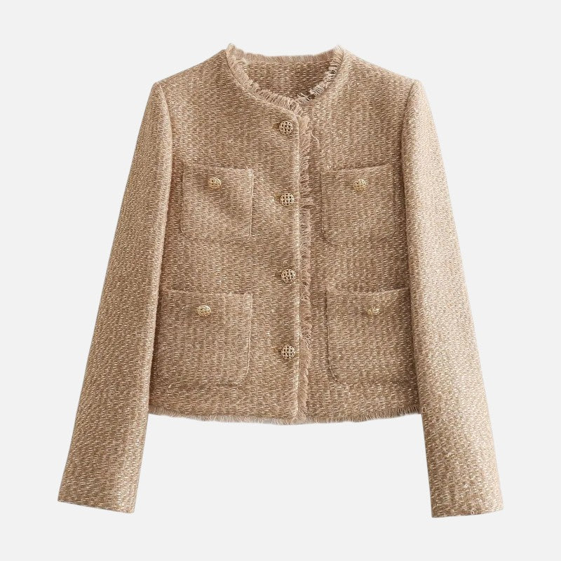 Delravo | Chic tweed wool jacket