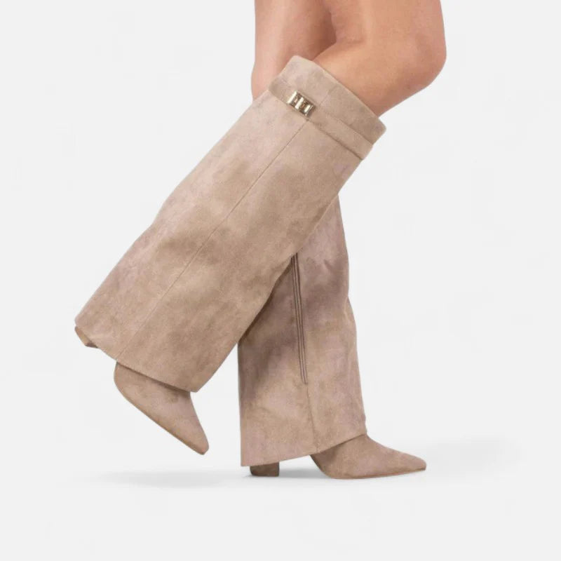 Delravo | High boots with turn-ups