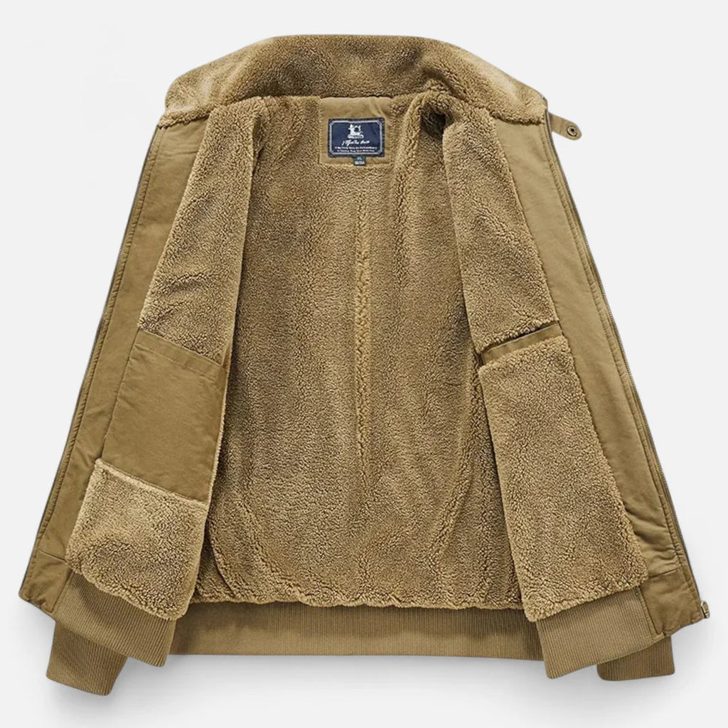 Delravo | Men’s Casual Jacket – Refined Cotton & Lambswool Blend